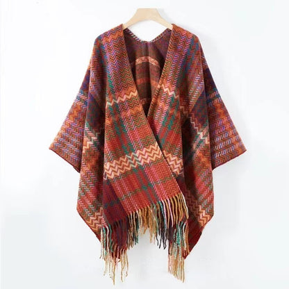 Ethnic Style Travel Warm Air Conditioning Thickened Tassel Shawl