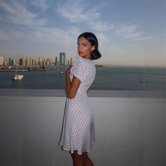 Summer New Arrival Sexy Low-Cut Dress With Bow Decoration