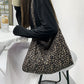 Corduroy Leopard Print Crossbody Bag