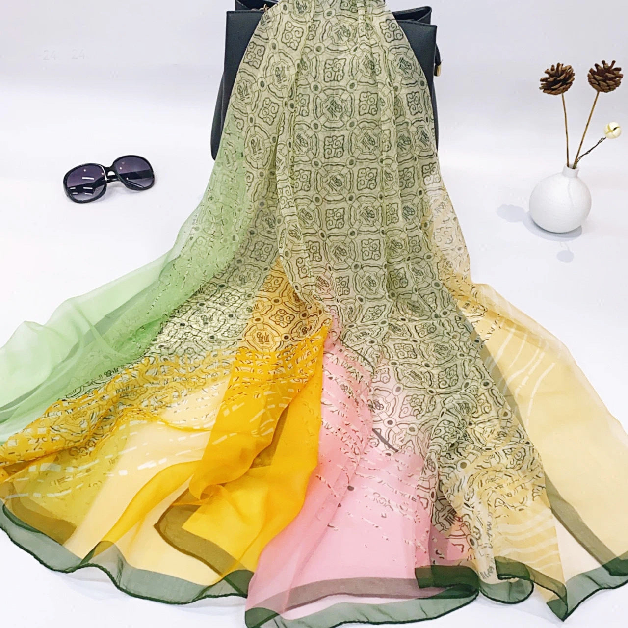 Yarn Cashew Printed Beach Travel Sun Protection Scarf