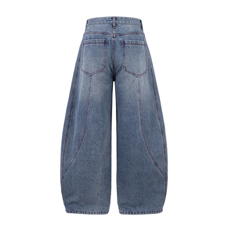 American Vintage Deconstructed Patchwork Washed Distressed Jeans New Autumn