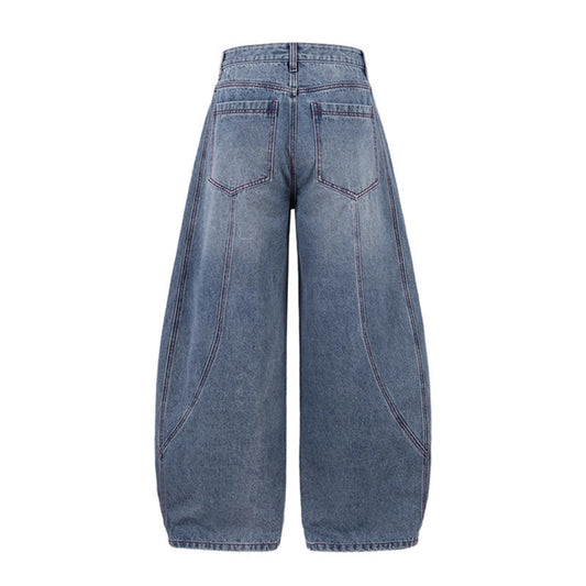 American Vintage Deconstructed Patchwork Washed Distressed Jeans New Autumn