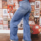 Retro Wide-leg Denim Jeans For Women