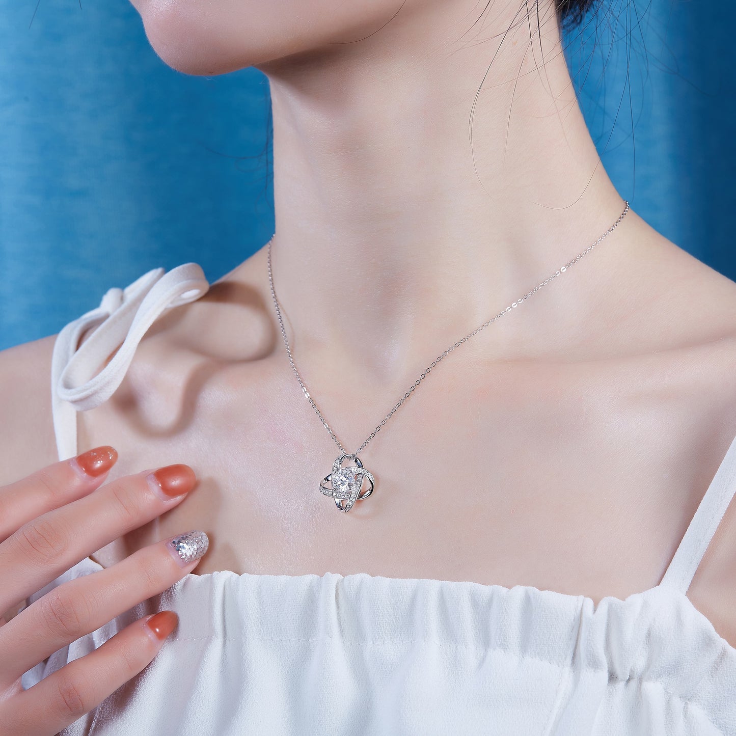 Cycle - Set With Top-quality Moissanite, Fashionable And Light Luxury Jewelry, Silver Pendant Necklace S925, Silver-plated Platinum