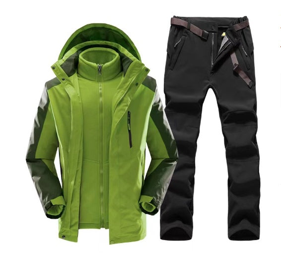 Two Piece Set Of Plush Warm Hiking Pants