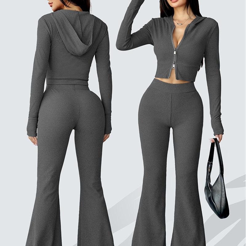 Yoga Suit With Hood For Outer Wear