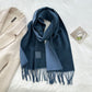 Thickened Double-sided Two-tone Wool Scarf Versatile Solid-color Tassel Shawl For Warmth And Style