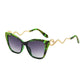 Retro Snake Temple Metal Cat Eye Party Sunglasses