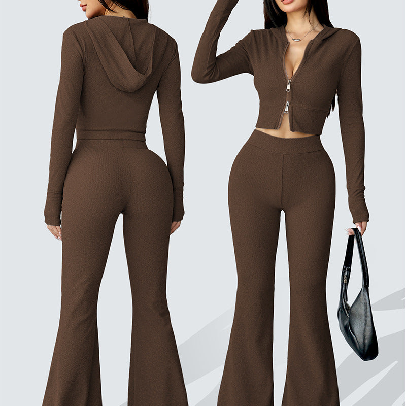 Yoga Suit With Hood For Outer Wear