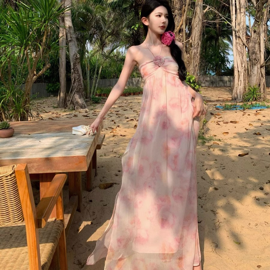 Halter Dress Women's Sexy Backless Yunnan Travel Wear