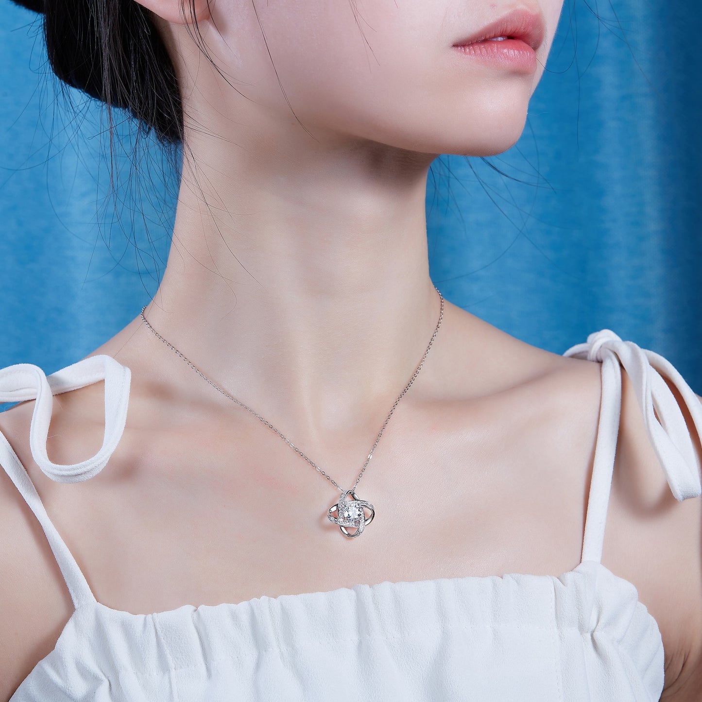 Cycle - Set With Top-quality Moissanite, Fashionable And Light Luxury Jewelry, Silver Pendant Necklace S925, Silver-plated Platinum