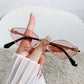 Metal Small Frame Rhombus Cat Eye Sunglasses