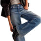 Fashion Stretch Rhinestone Straight-leg Jeans