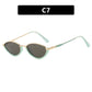 Small Frame Metal Sunglasses Sun Protection Plain Sun Glasses