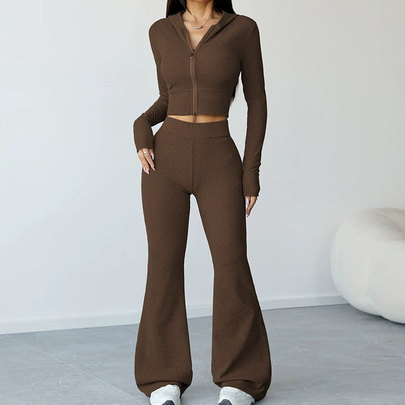 Yoga Suit With Hood For Outer Wear