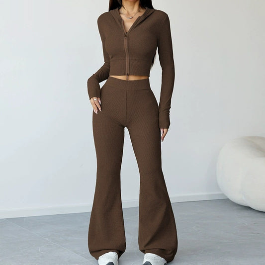 Yoga Suit With Hood For Outer Wear