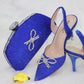 Ladies Bow Silver Buckle Design Pointed High Heels And Bags