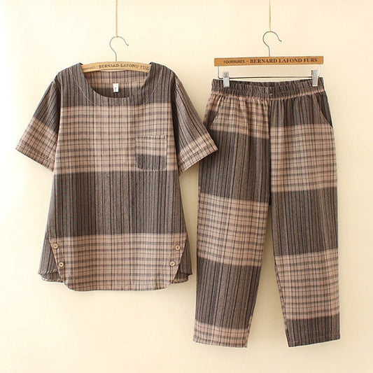 Plaid Two-piece Set Of All-match Slacks