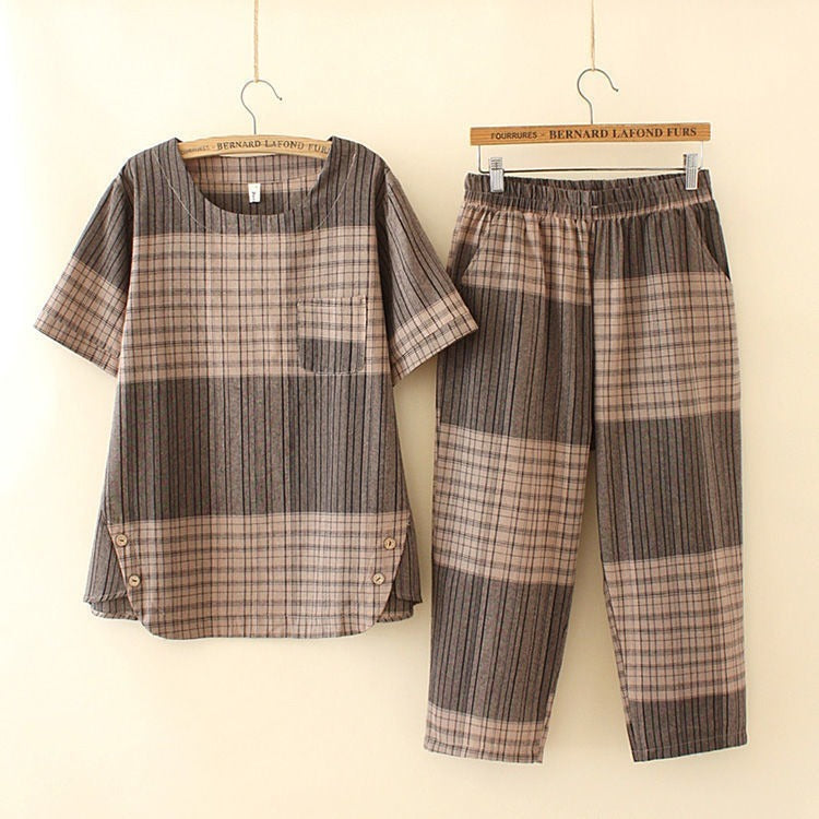 Plaid Two-piece Set Of All-match Slacks
