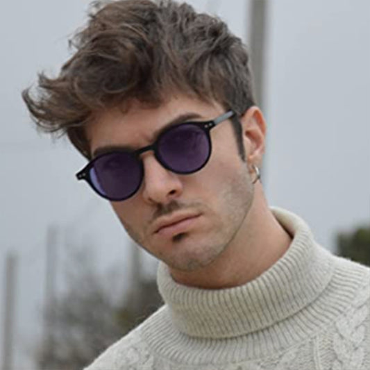 Round Polarized Full Rim Frame Sunglasses