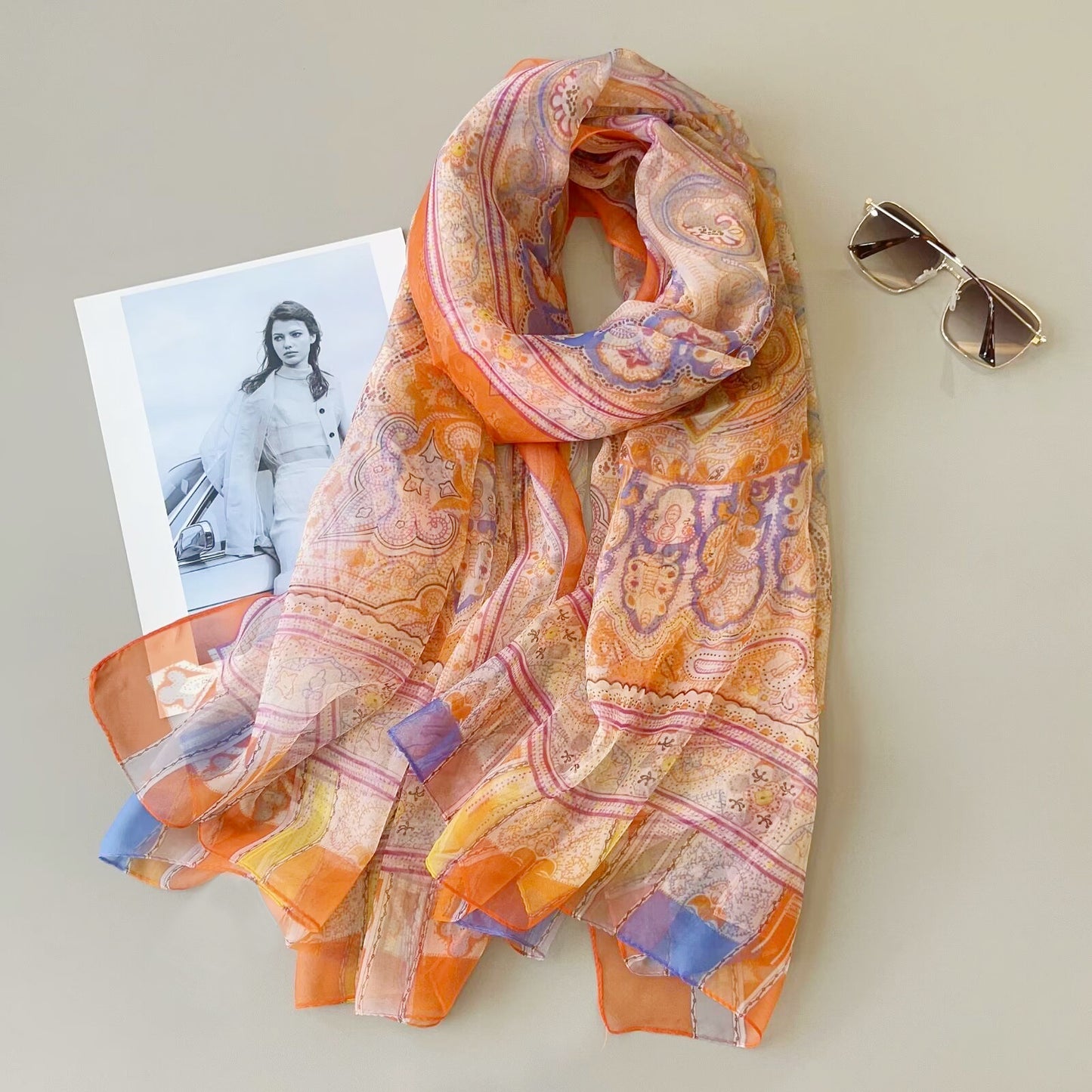 Yarn Cashew Printed Beach Travel Sun Protection Scarf