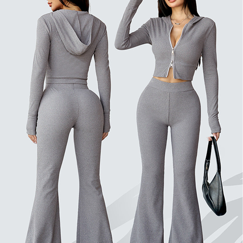 Yoga Suit With Hood For Outer Wear