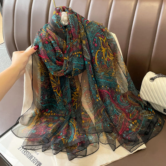 Yarn Cashew Printed Beach Travel Sun Protection Scarf