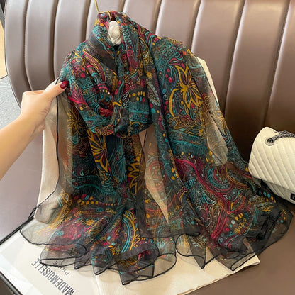 Yarn Cashew Printed Beach Travel Sun Protection Scarf