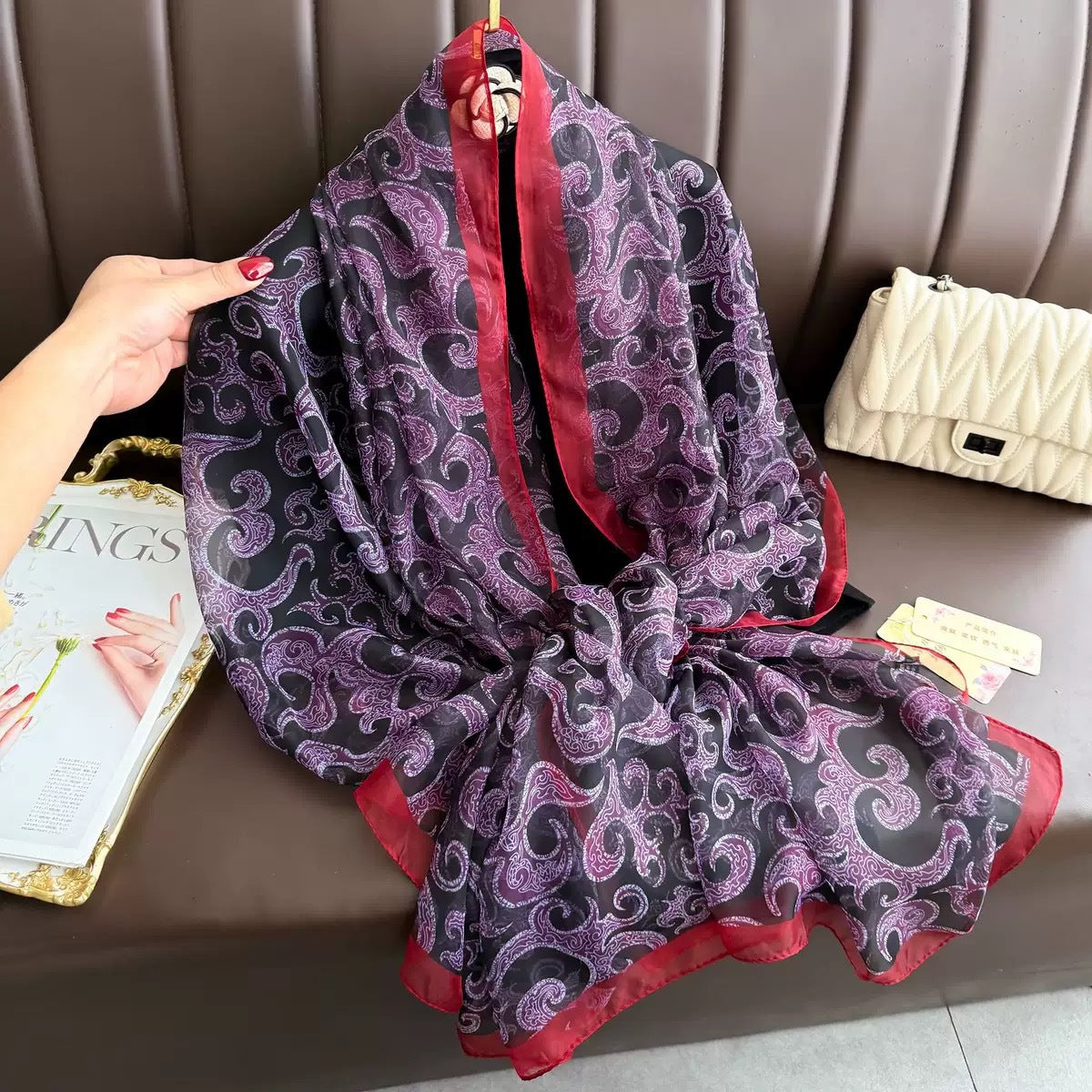 Yarn Cashew Printed Beach Travel Sun Protection Scarf