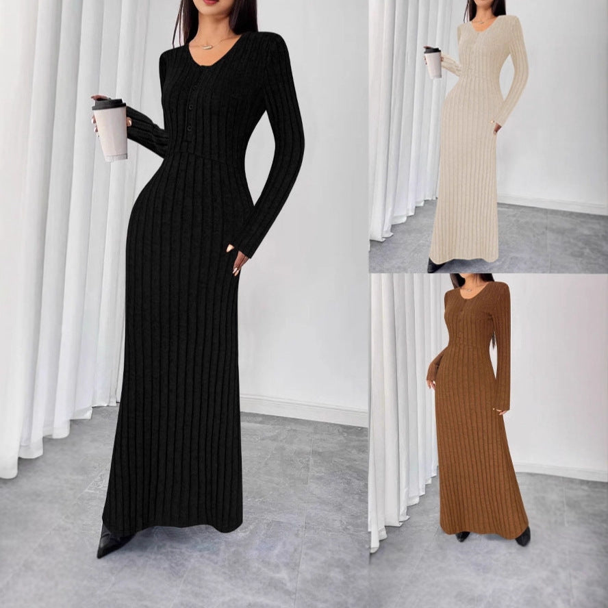 Stylish And Elegant V Neck Womens Dress