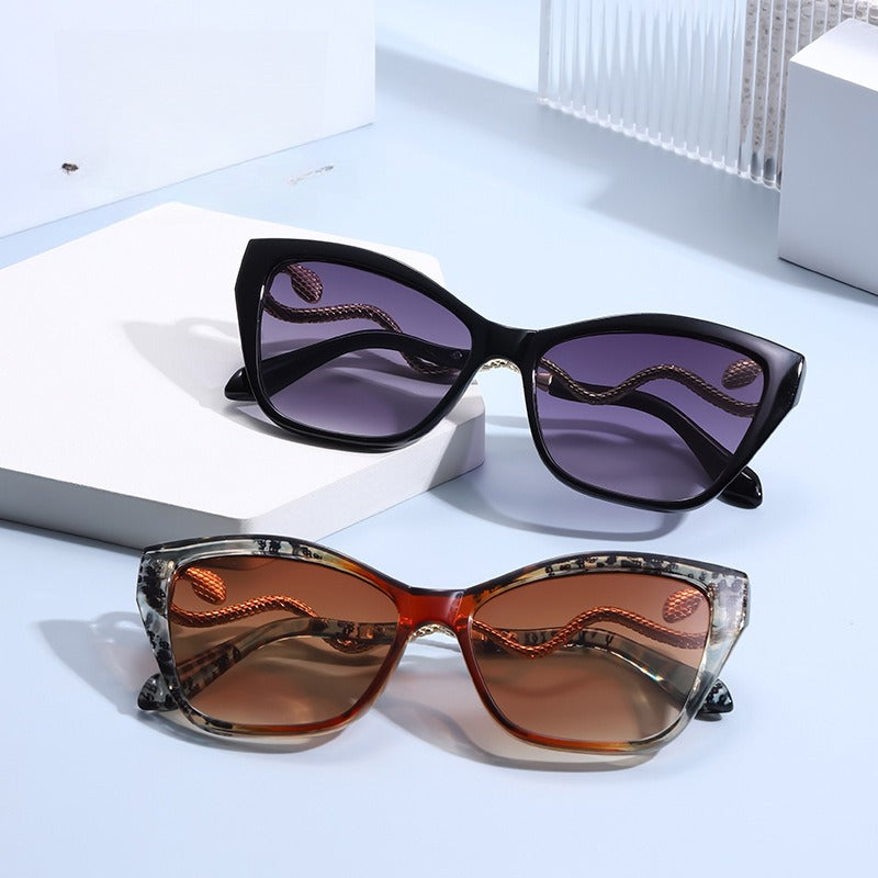 Retro Snake Temple Metal Cat Eye Party Sunglasses