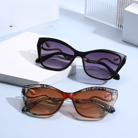 Retro Snake Temple Metal Cat Eye Party Sunglasses