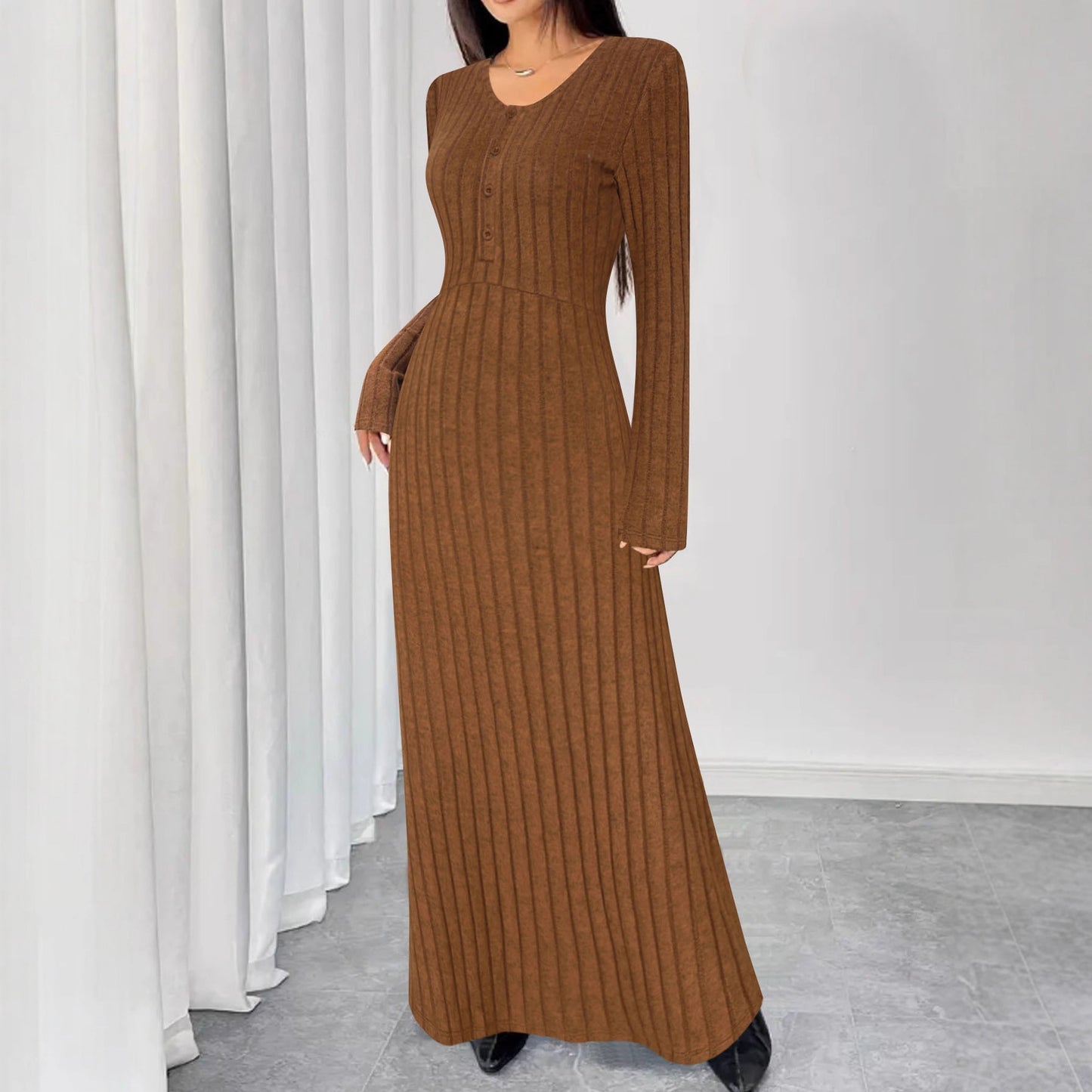 Stylish And Elegant V Neck Womens Dress