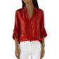 Loose-fit Womens Gold-foil V-neck T-shirt With Pocket