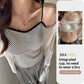Striped Strappy Camisole Women's Sexy Fashionable Inner Wear With Padded Bra