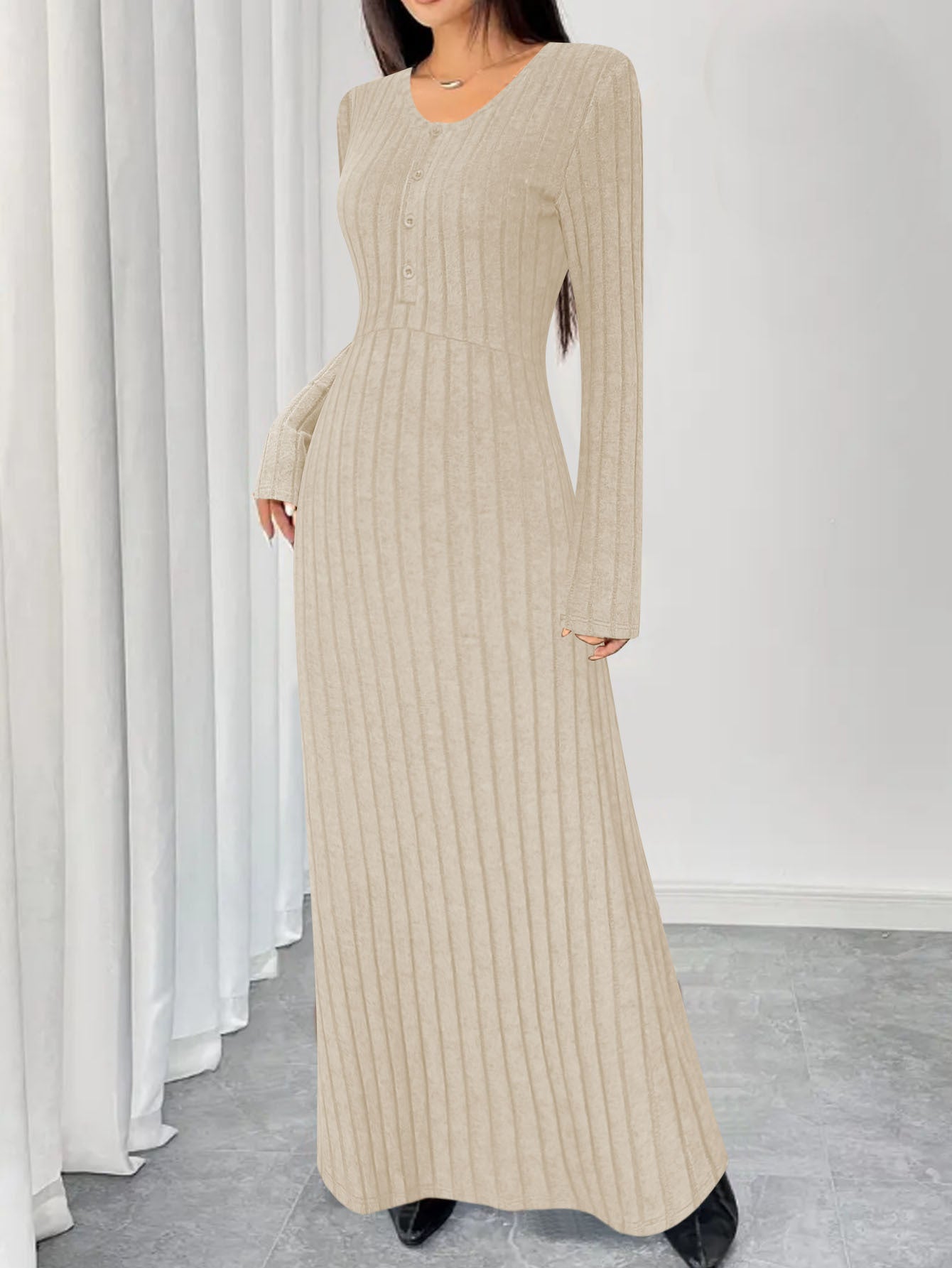 Stylish And Elegant V Neck Womens Dress