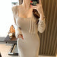 Two Piece Set Of Slim Fitting Women's Cardigan And Camisole Dress