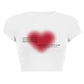 New Summer Women's Clothes DIY Printing Love Heart English Cropped T-shirt