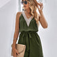 Casual Jumpsuit Lace V-neck Sleeveless Tops Tie-up Shorts Summer Beach Clothes