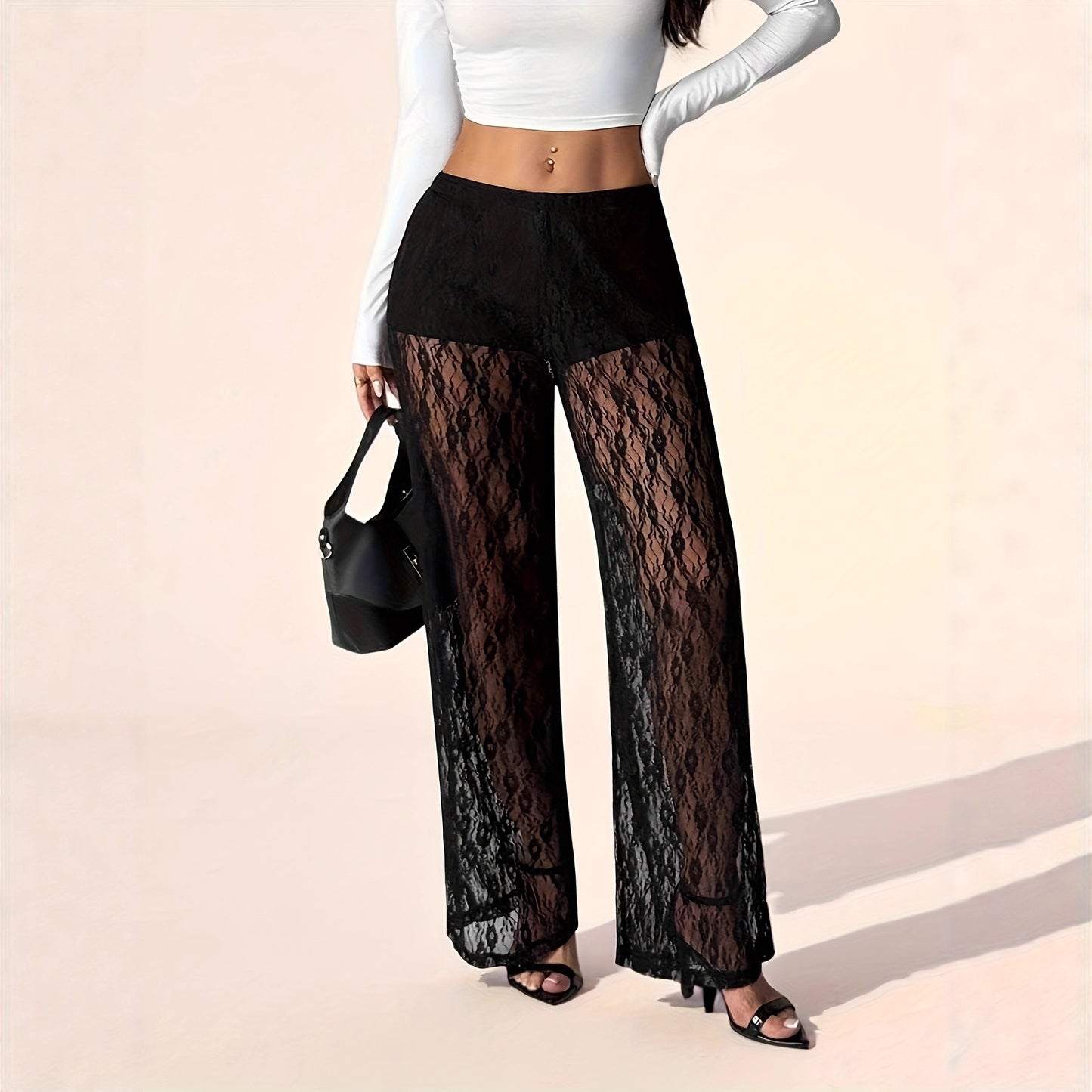 Versatile Summer Japanese Style Casual Slimming Lace Wide-leg Pants