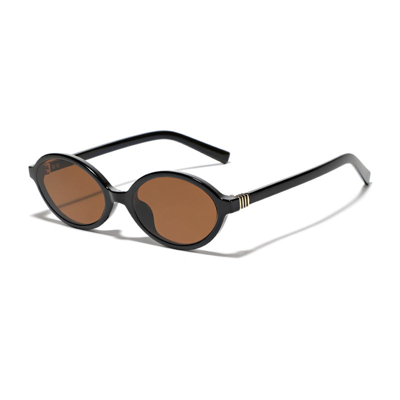 Plain Glasses Retro Oval Frame Sunglasses