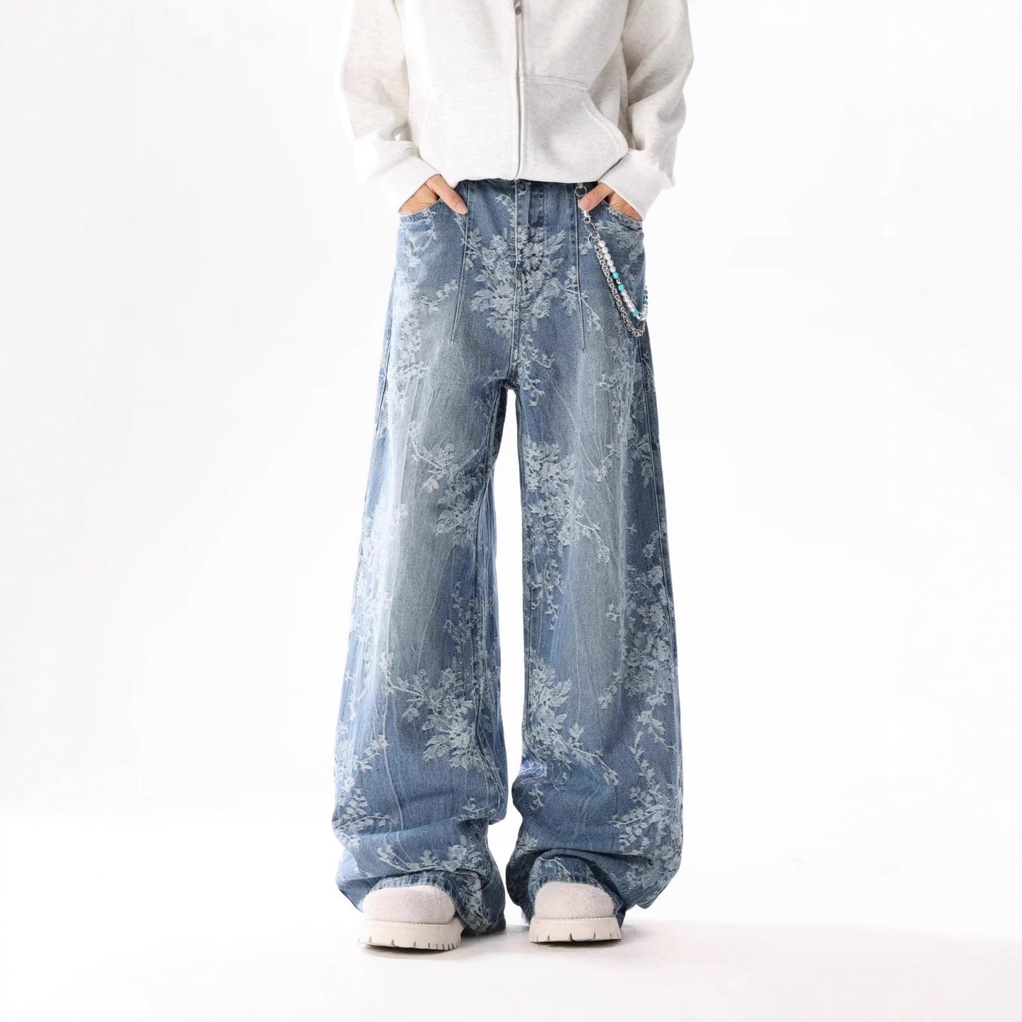 High-waisted, Loose-fitting Wide-leg Pants With A Retro Straight Cut