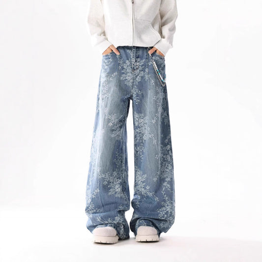 High-waisted, Loose-fitting Wide-leg Pants With A Retro Straight Cut