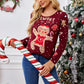 Casual Christmas Sweater For Women With Gingerbread Man Design