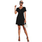 Women's Minimalist V-neck Flared Style Elegant Inner Wear Commuter Dress