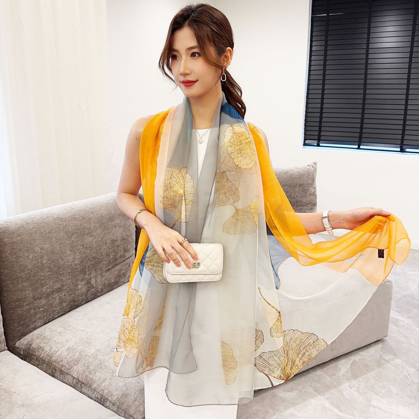 Yarn Cashew Printed Beach Travel Sun Protection Scarf