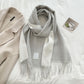 Thickened Double-sided Two-tone Wool Scarf Versatile Solid-color Tassel Shawl For Warmth And Style