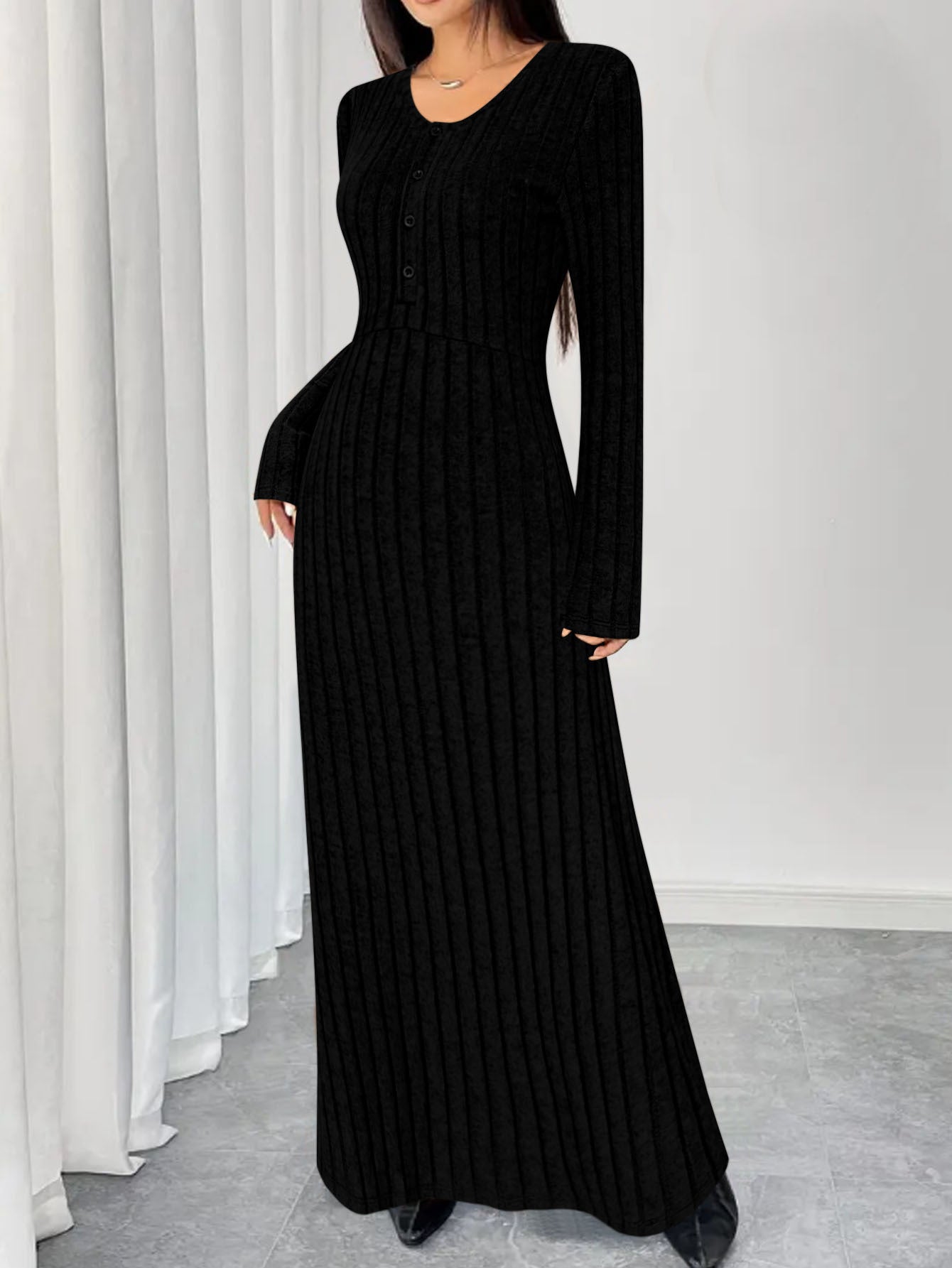 Stylish And Elegant V Neck Womens Dress