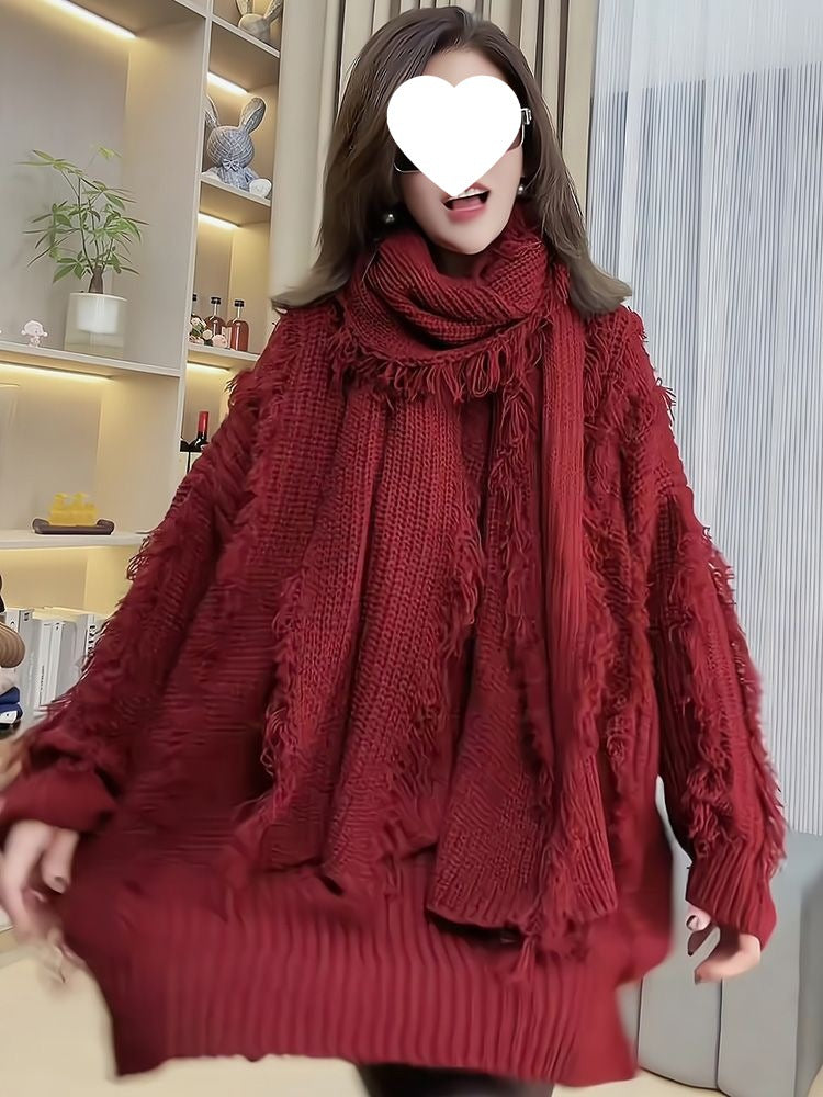 Womens Two-Piece Relaxed-Style Split-Panel Top Set