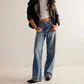 Fashion Stretch Rhinestone Straight-leg Jeans